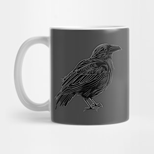 Raven Graphic Goth Black Crow Mug